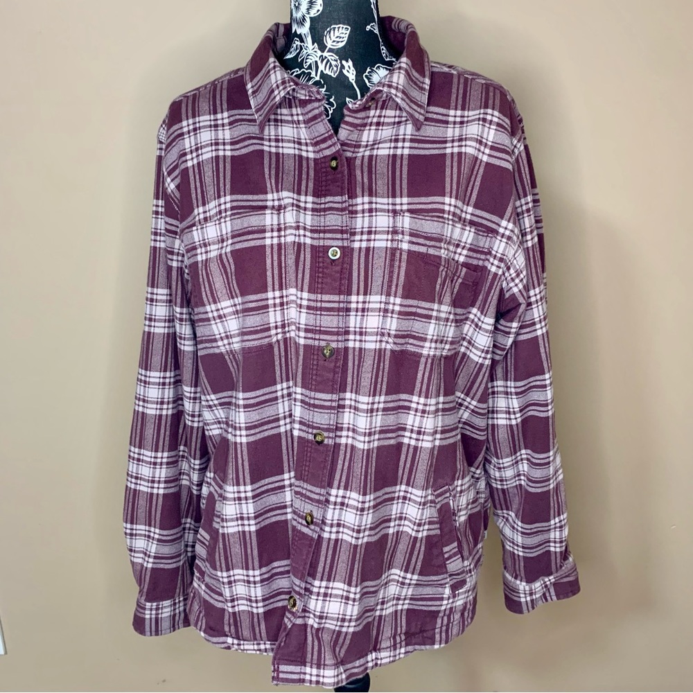 Carhartt Fleece Lined Flannel Plaid Shirt Jacket